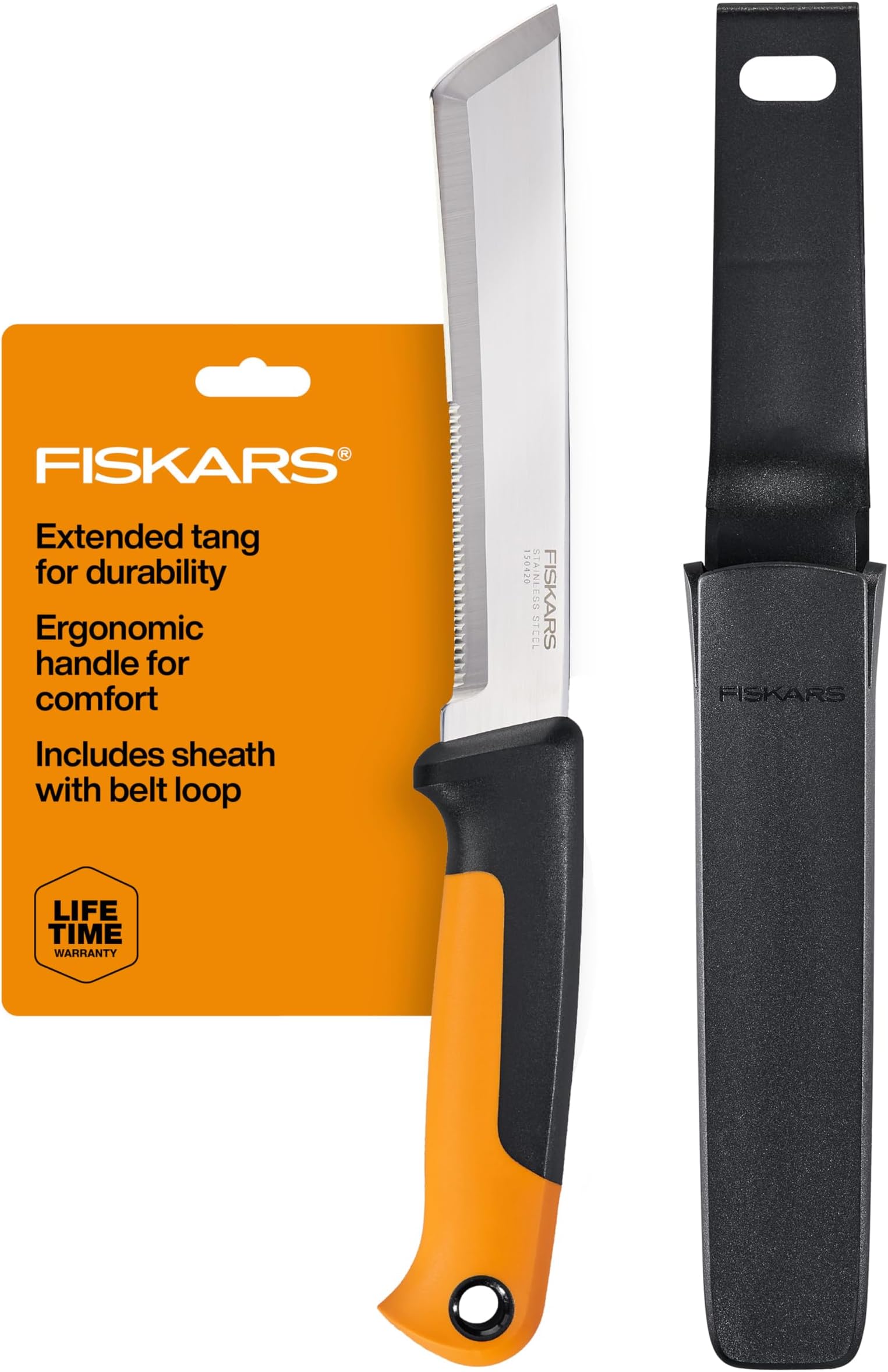 Harvesting Knife with Serrated Edge, Gardening Hand Tool with Flat Tip Blade and Sheath, Perfect for Thick Stalks and Stems