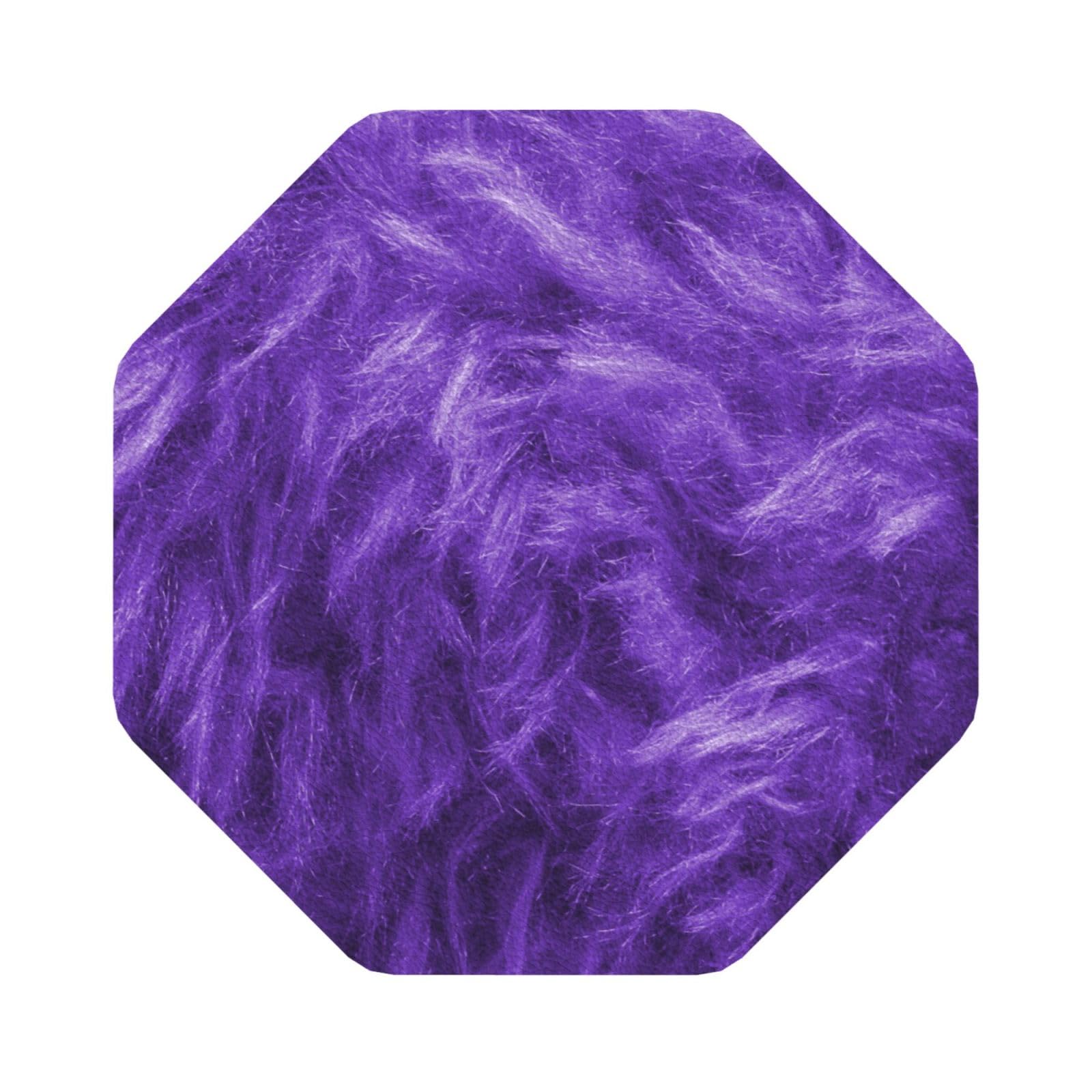 purple PU Leather Coasters Set of 6 Octagon Drink Coasters