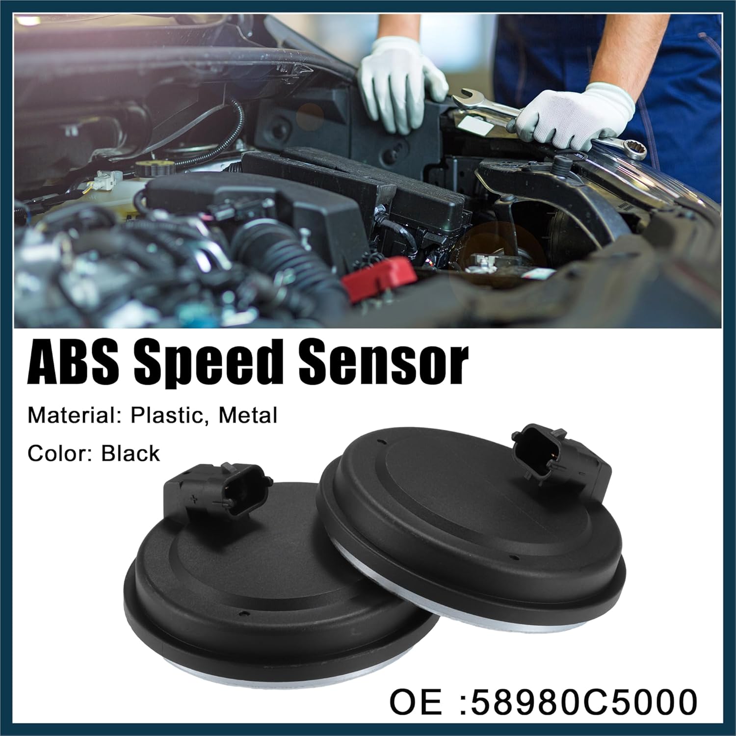 Car Rear ABS Wheel Speed Sensor Fit for Kia Sorento 2016-2020 No.58980C5000 - Pack of 2 Automotive Parts