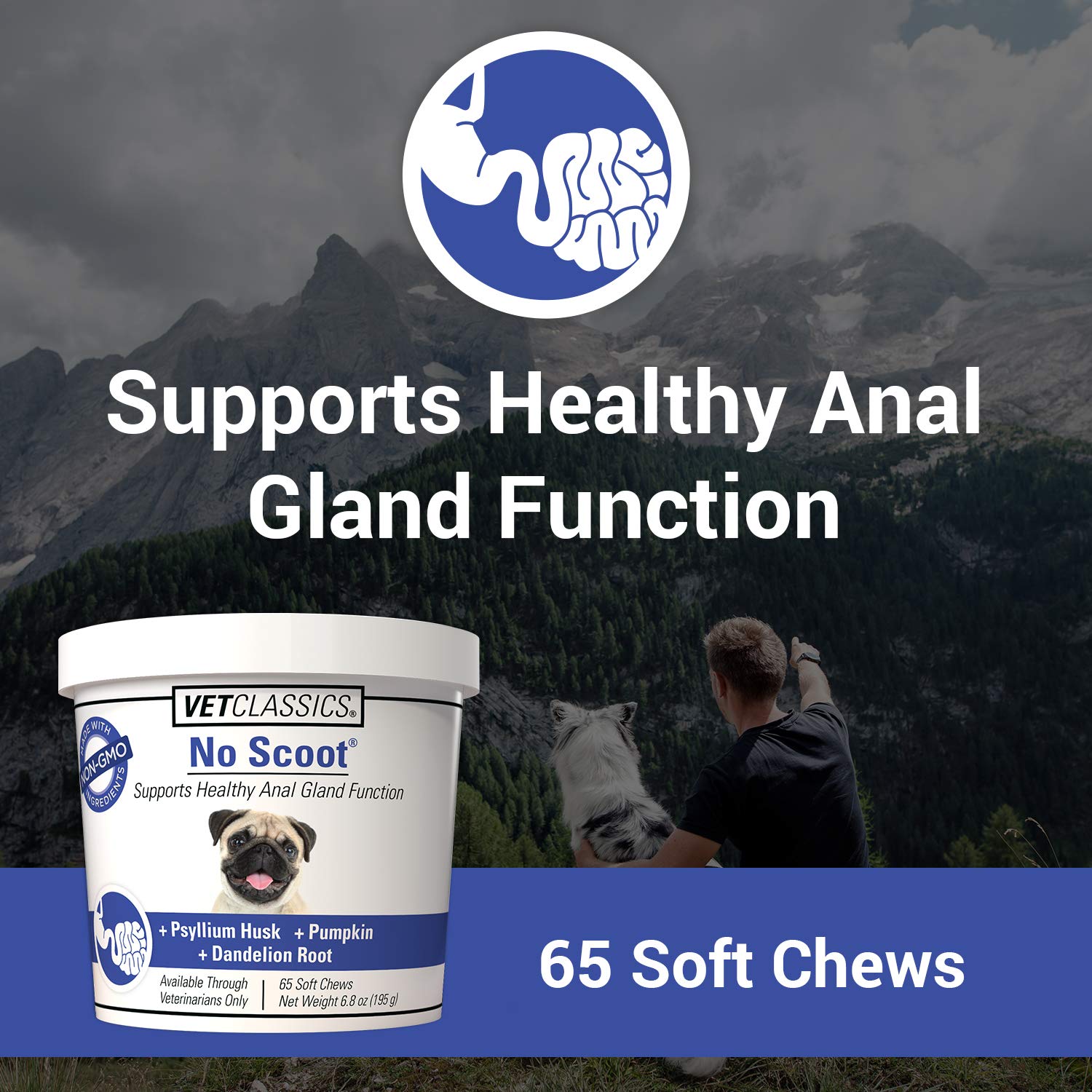 Vet Classics No Scoot Dog Supplements for Healthy Anal Gland Function Support Normal Bowel
