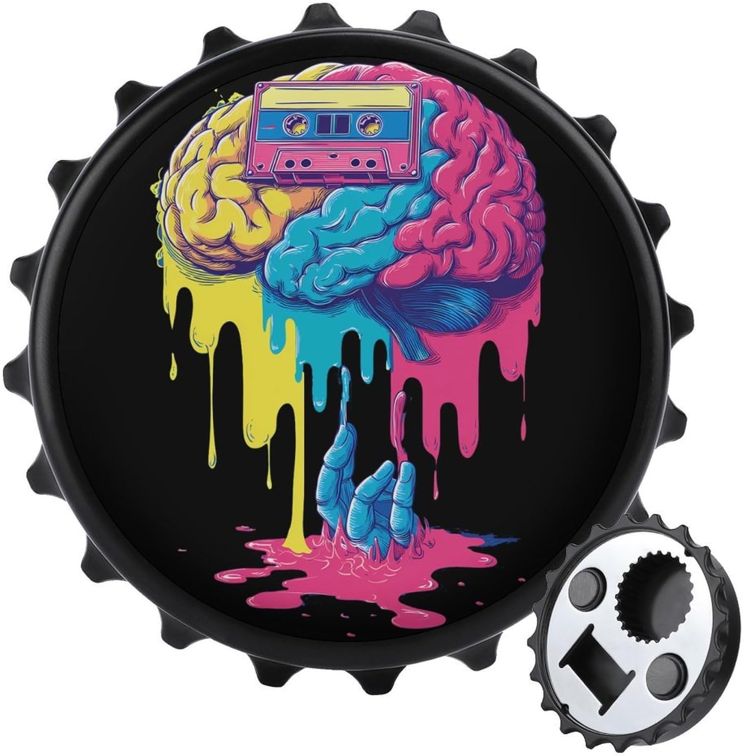 Music Brain Cassette Tape Magnetic Bottle Opener Frige Magnets