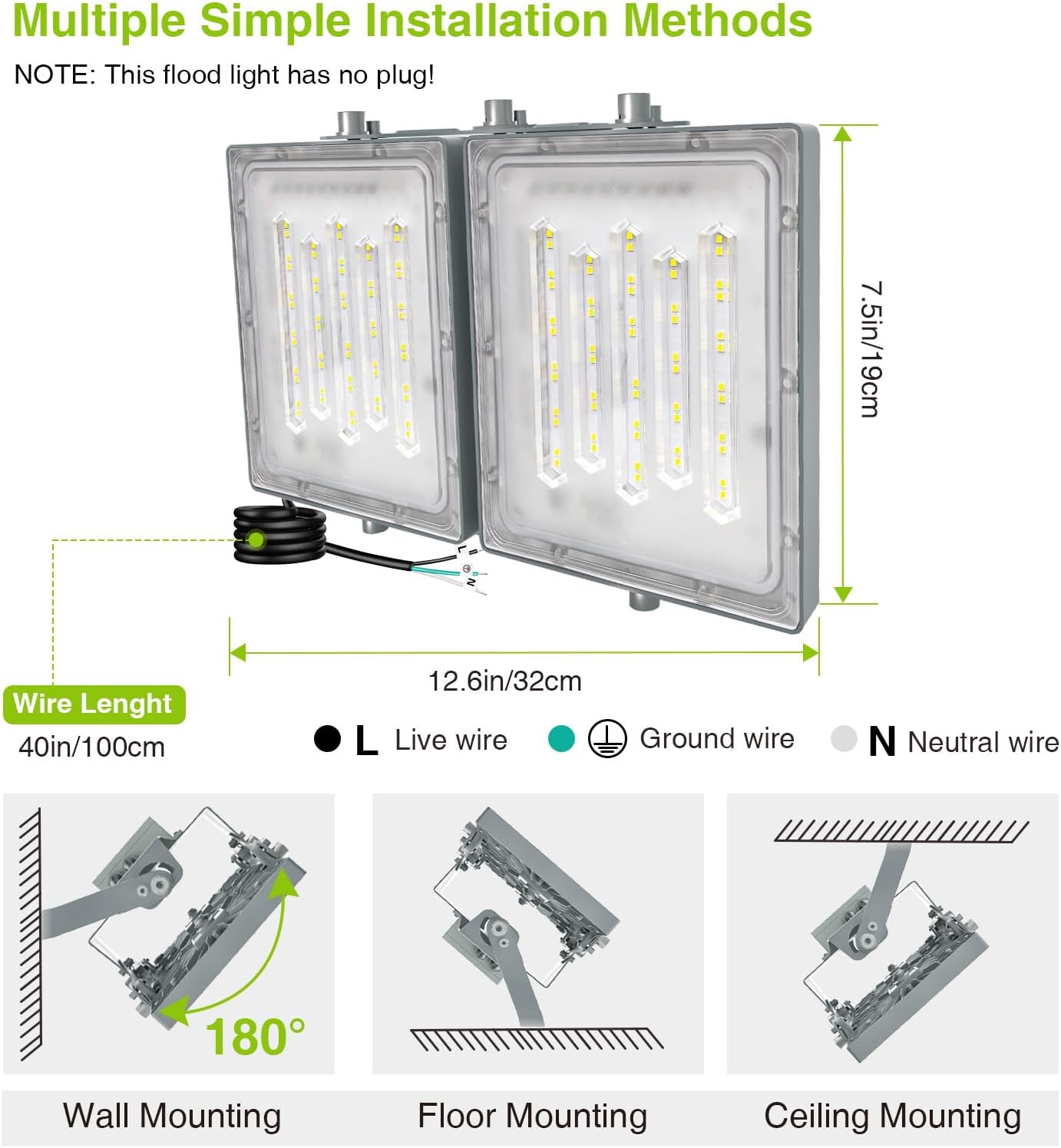 STASUN LED Flood Lights Outdoor, 900W 90000LM 6000K Dusk to Dawn Outdoor Lighting with Photocell Sensor, IP66 Waterproof, Floodlight for Parking Lot, Stadium, Arena, Commercial, Sport Court