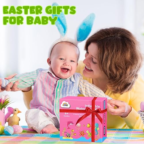 Miniatura 8 de ZMLM Alfombrilla de agua para bebés y niñas, juguetes inflables para bebés de 3 a 12 meses, juguetes inflables para bebés y bebés, juguetes para el