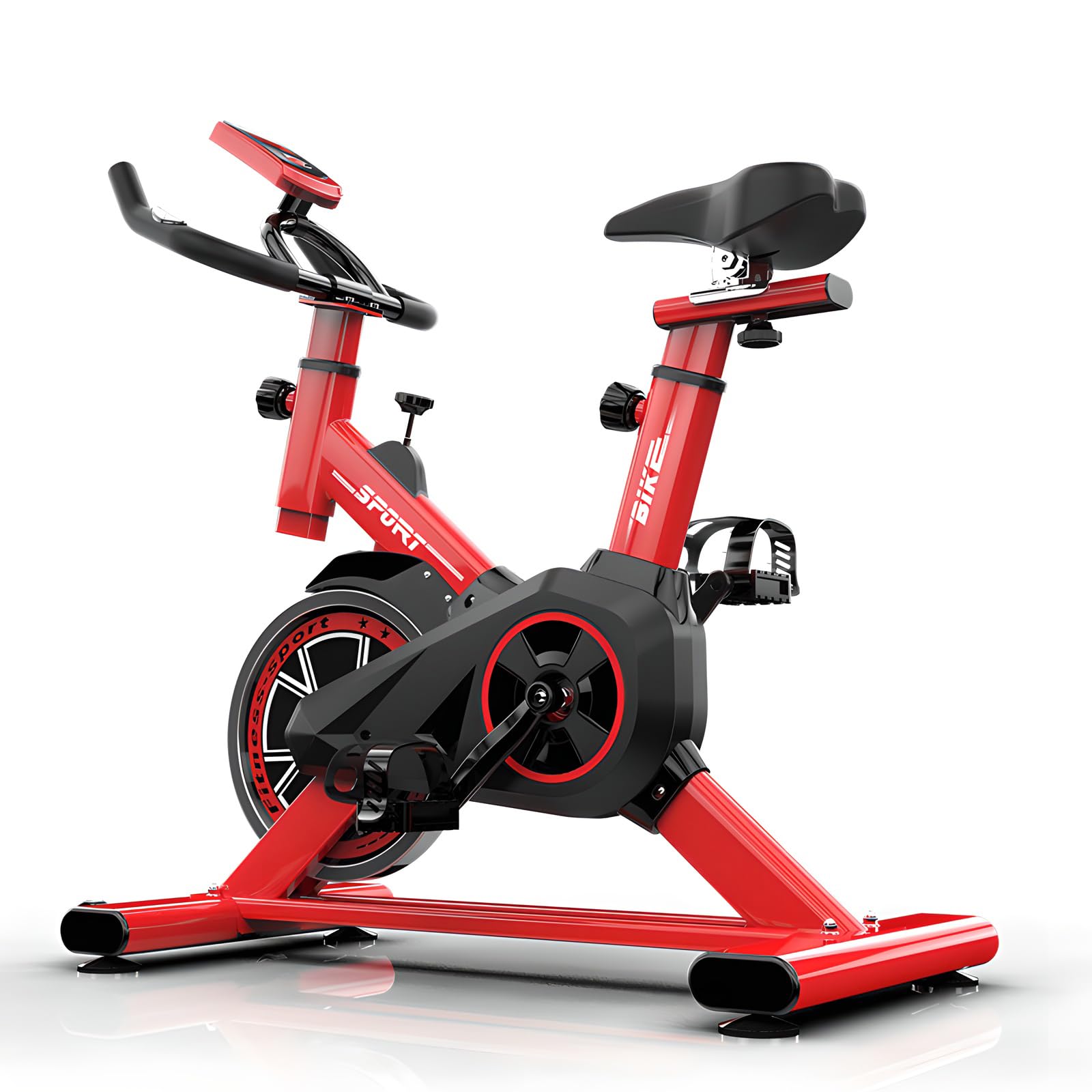 Bicicleta de ciclismo interior para entrenar en casa con pantalla LED y resistencia regulable