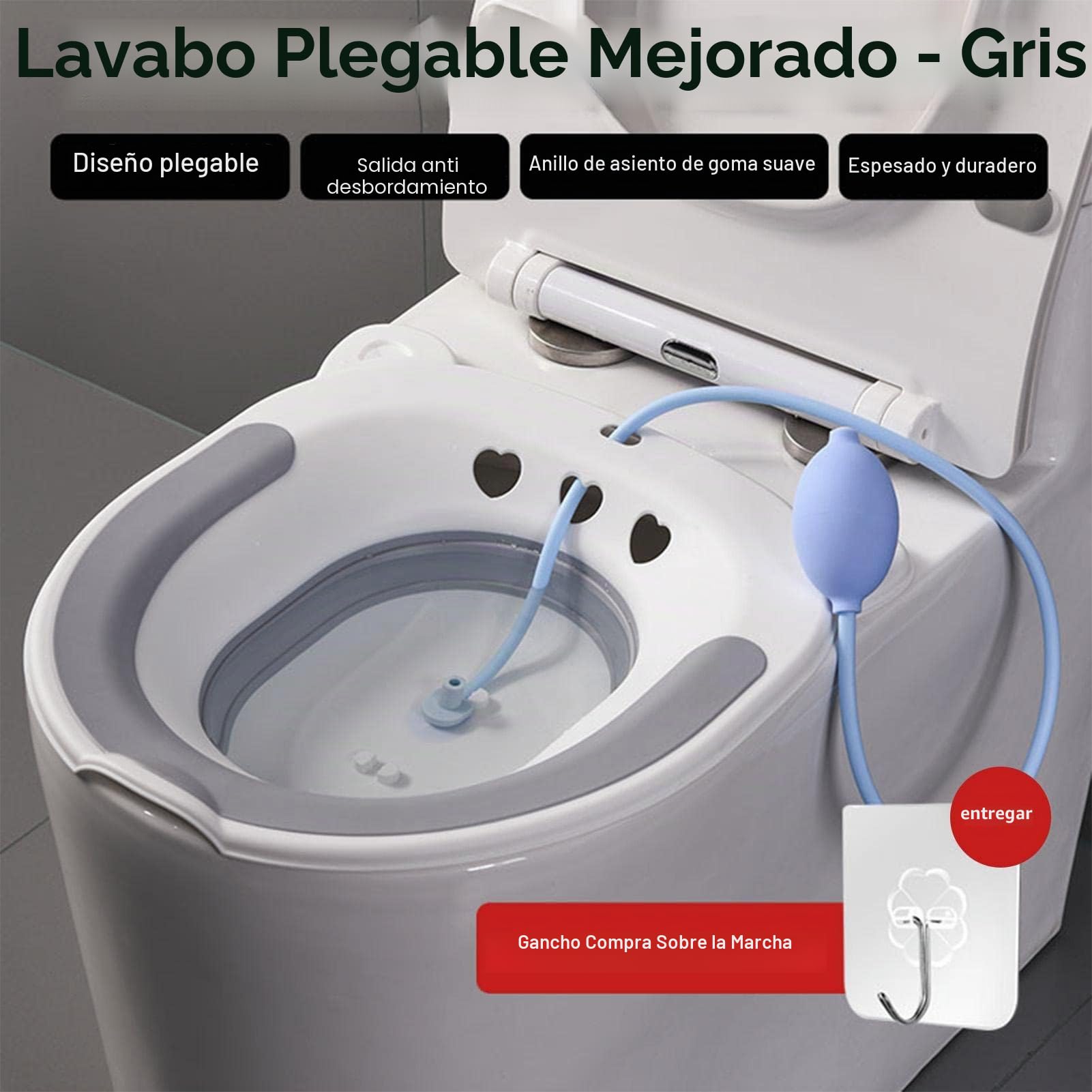 Baño Sitz para asiento de inodoro | Kit de inodoro de baño plegable Sitz para aliviar las hemorroides, baño de asiento curativo calmante con enjuague, para mujeres embarazadas
