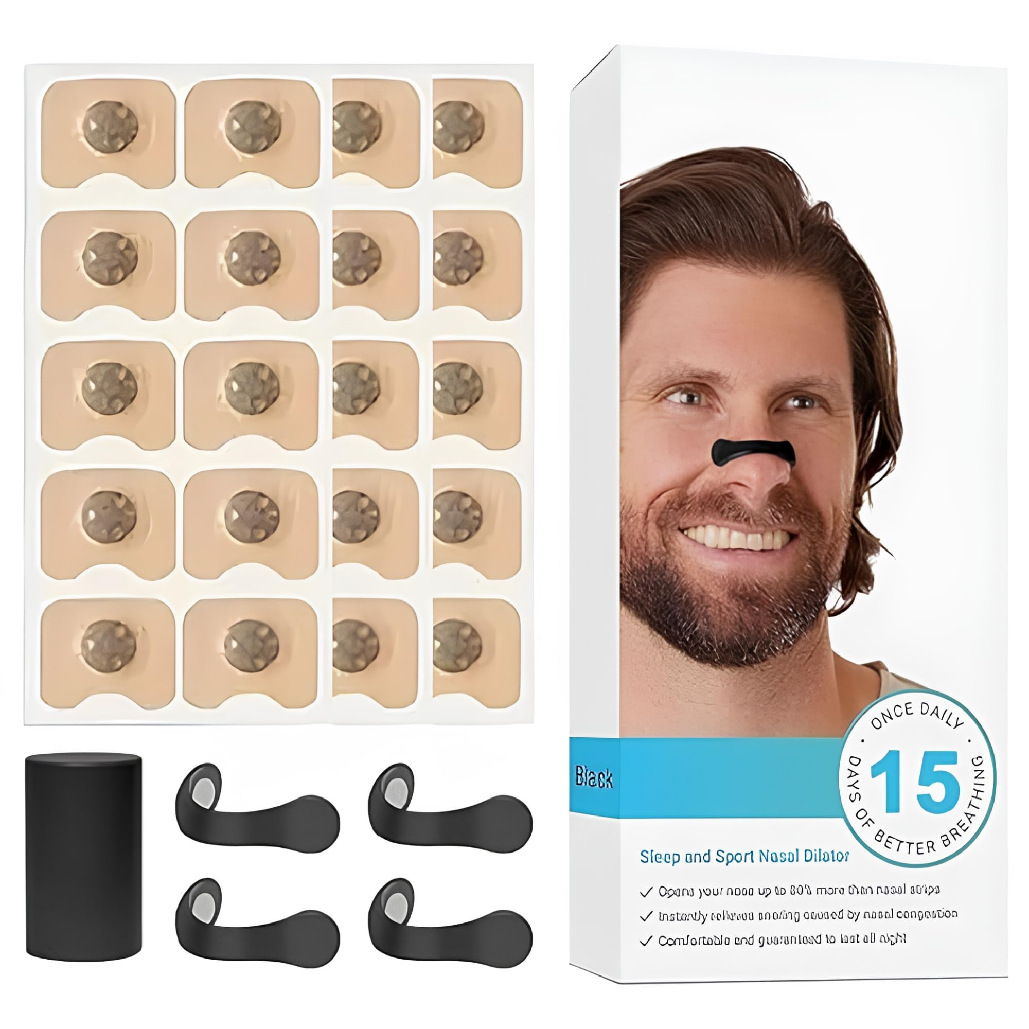 Nasal Strips for Breathing - Snoring Stopper for Men & Women - Clear passage Magnetic Universal Strips | Anti Snoring Nose Clips | Relaxed Sleep Air Flow | Skin Safe & Comfortable | Nasal Dilators-image-13