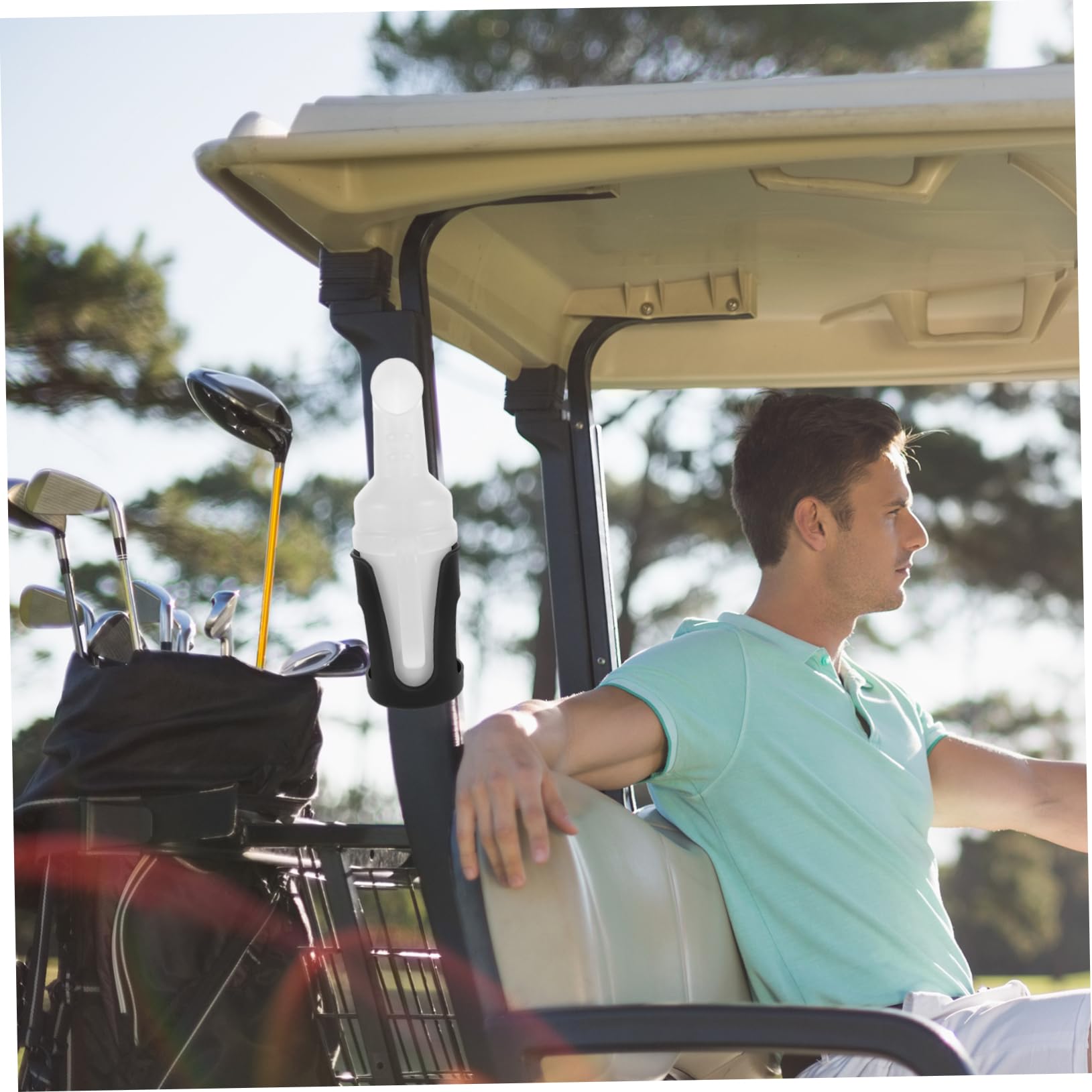 Mikikit Sandflasche Für Golfwagen Großer Fassungsvermögen Befestigbar Sandfüllflasche Zubehör Für Golfwagen Halter Für Sand Club-sandflasche