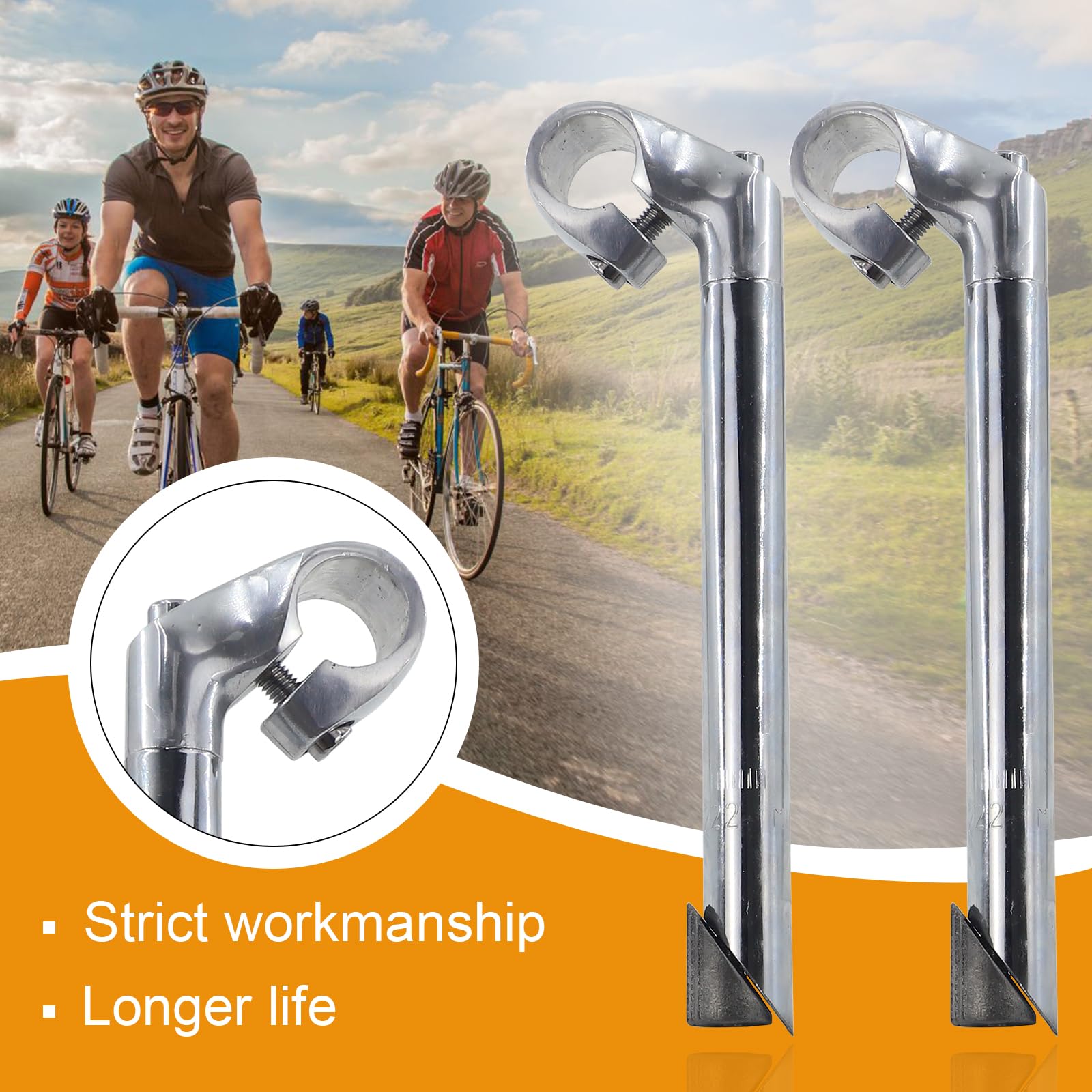 QYWSJ Potence de Guidon Carbone Vélo, Alliage d'Aluminium Ultra-Léger