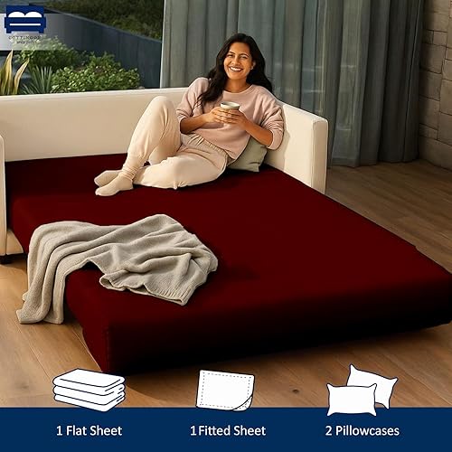 Miniatura 62 de Juego de sábanas para sofá cama – Juego de 4 piezas – Sábanas para sofá cama – Sábanas para sofá cama – Sábanas de sofá 100% microfibra cepillada