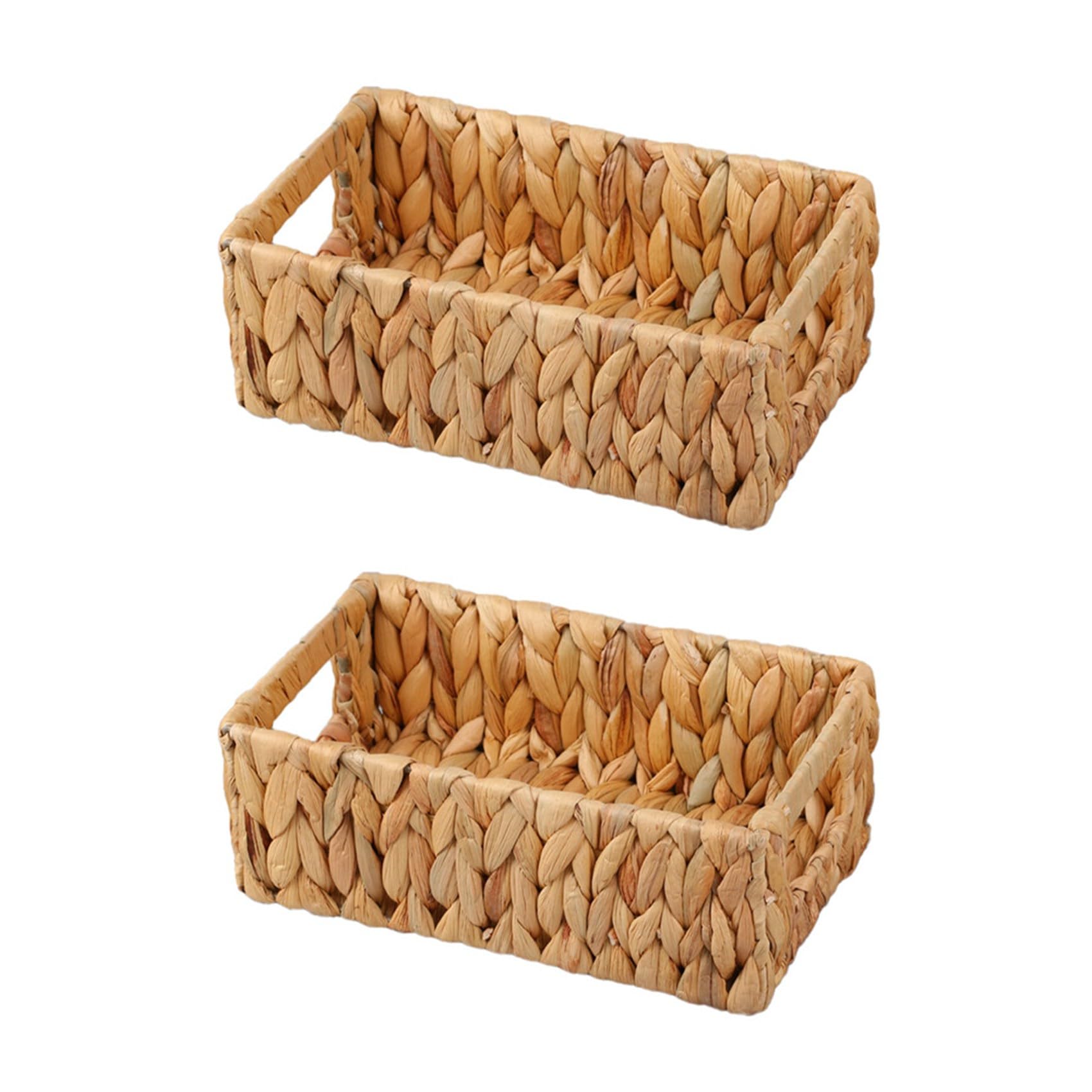 Hndhbfgrt 2X Wicker Storage Basket Water Hyacinth Basket Toilet Baskets,Farmhouse Kitchen Utensil Holder, Basket