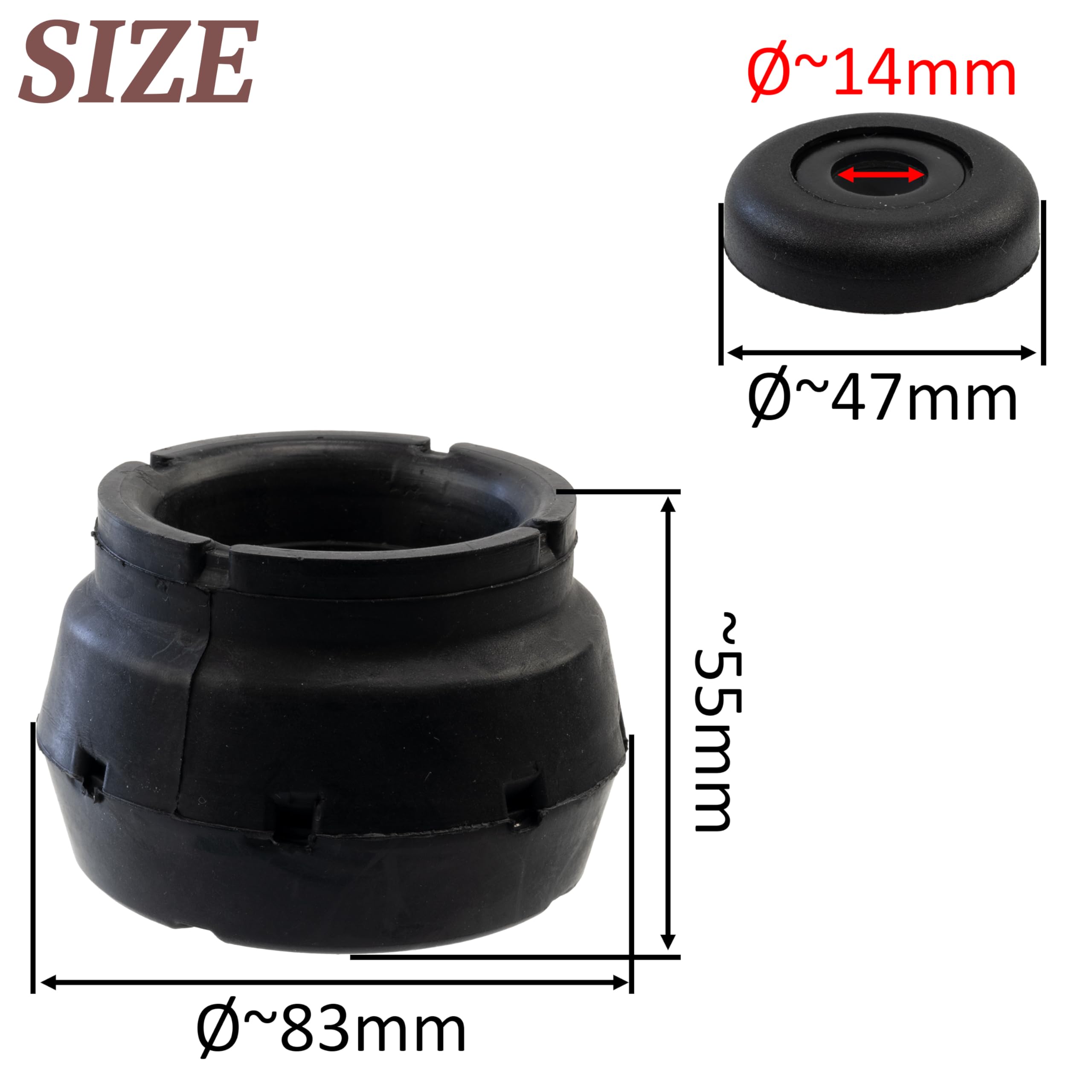 AERZETIX Coupelle d'amortisseur | côté de montage des deux côtés de l'essieu avant compatible avec OE 1J0412331C / 6R0412249 / 1J0 412 331 C / 6R0 412 249