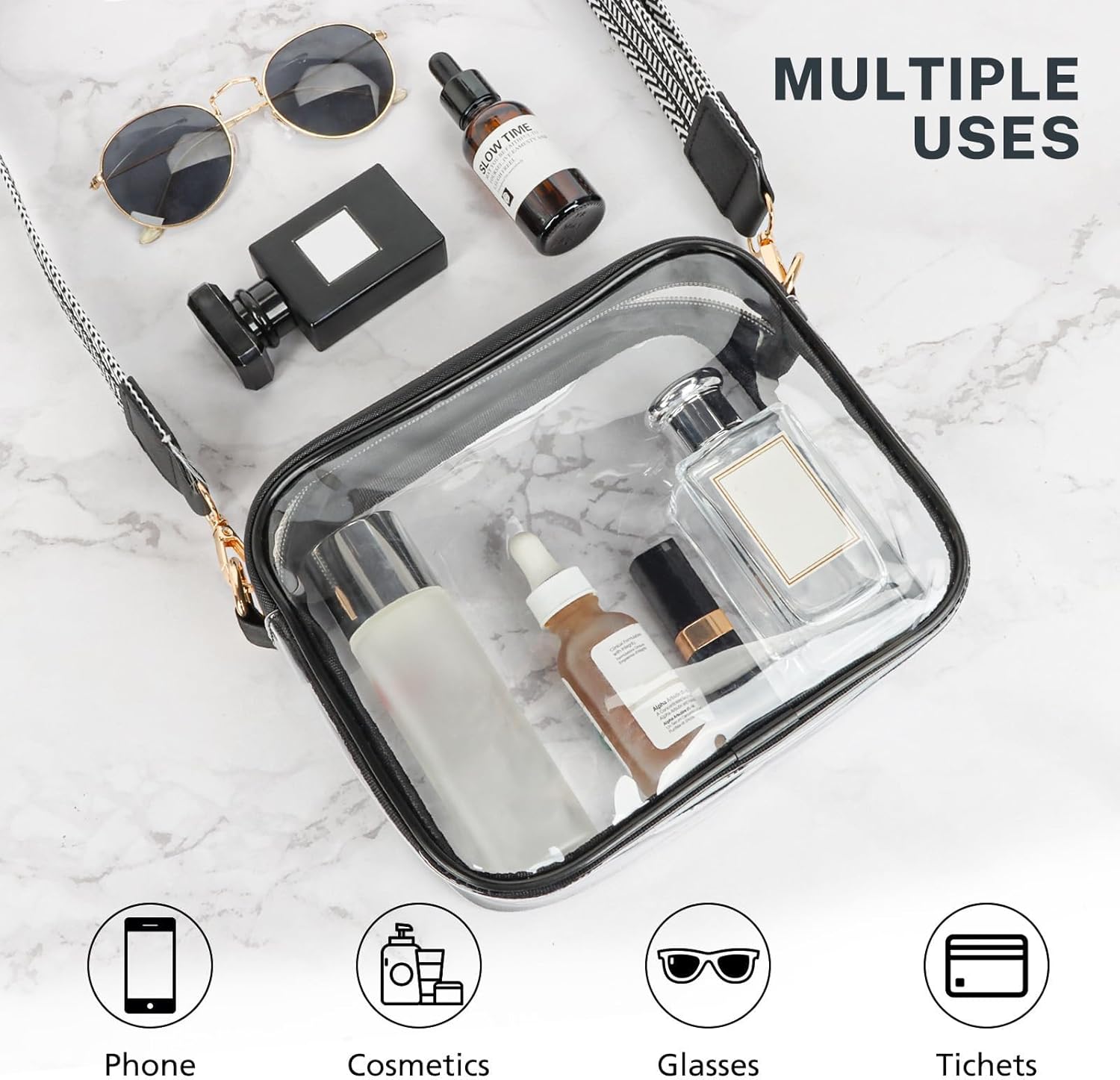 Aveniee Clear Bag Stadium Approved, Clear Purses for Women, Cross body Bag for Concerts with Adjustable Strap - Image 3