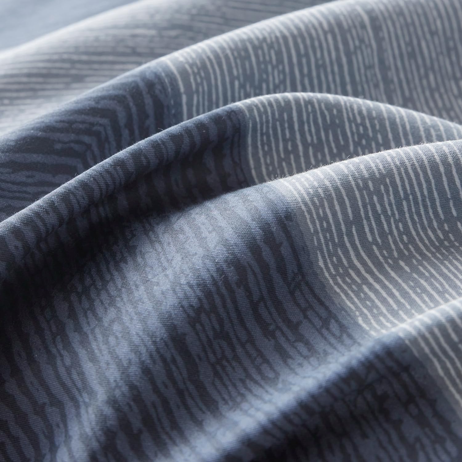 YuHeGuoJi Blue Geometric Duvet Cover Queen 100% Cotton 3 Pcs Set 1 Farmhouse Reversible Taupe Duvet Cover with Zipper Ties 2 Pillowcases Neutral Grey White Striped Chevron Pattern Bedding Set Soft - Image 5