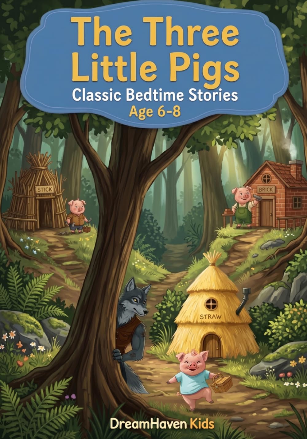 Classic Bedtime Stories - The Three Little Pigs: Classic Short Stories About Friendship, Courage, Kindness, Adventure For Kids Ages 6-8