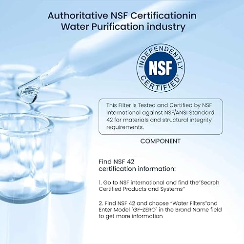 Miniatura 7 de MWF repuesto de filtro de agua para refrigerador GE, GLACIER FRESH NSF 42 cartuchos certificados compatibles con GE MWF SmartWater, MWFA, MWFP, GWF,