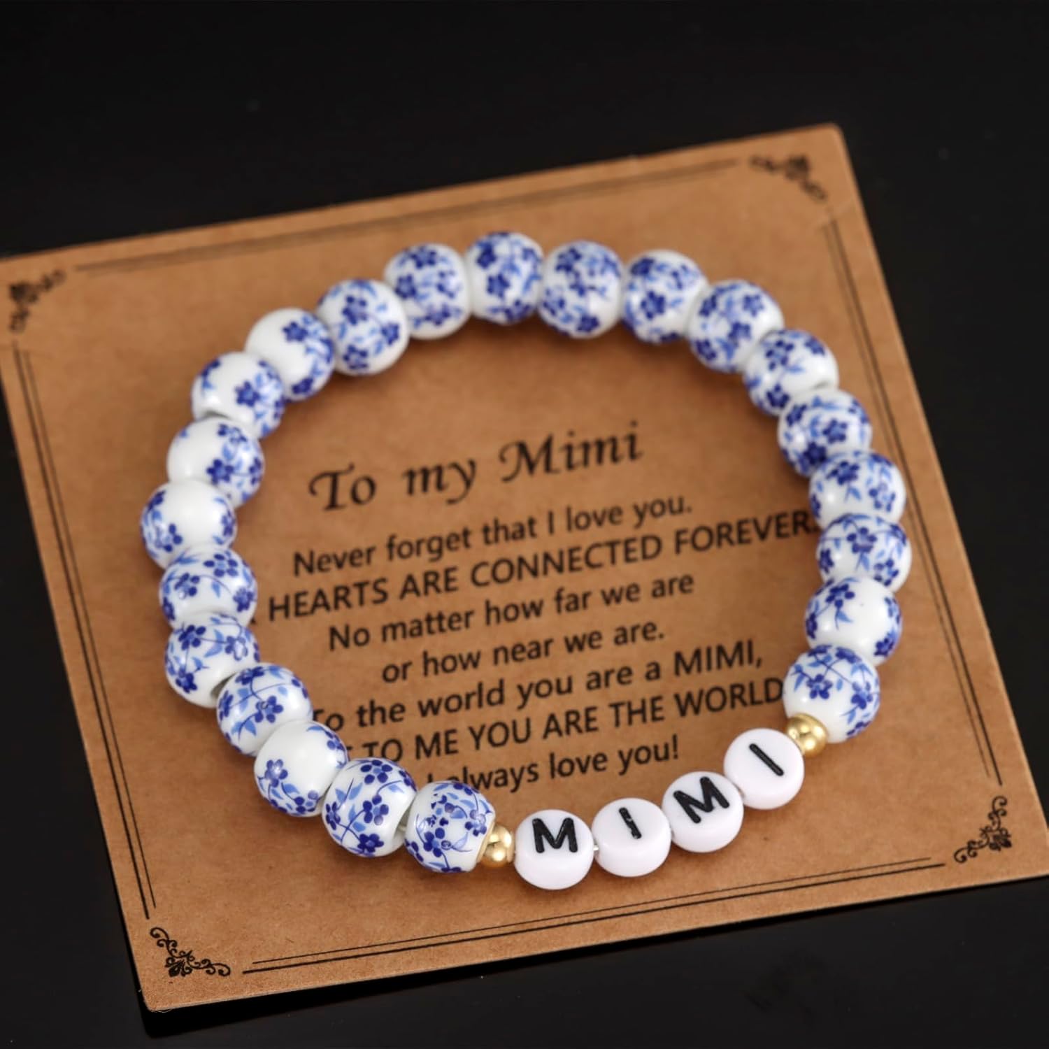 Kivosliviz Mimi Gifts for Birthday from Grandkids Grandson Grandma Mothers Day Jewelry Mimi Bracelet Blue - Image 2