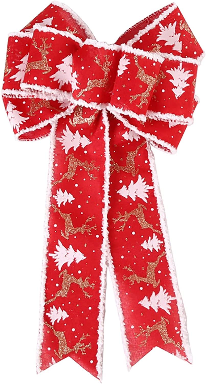 Weihnachtsbogen, kleine Weihnachtsbaum Dekoration, Weihnachtsschleifen, Schleifenband, dekorativ, 7 Stück, Büffelkaro-Schleife, Weihnachtsschleife for Weihnachtsbaumparty, Sortiert
