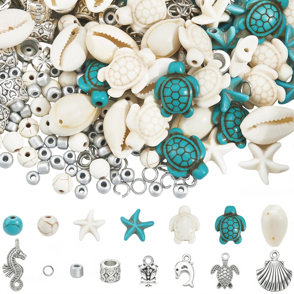 Cuentas de tortuga turquesa para crear recuerdos de playa y regalos de joyería artesanal
