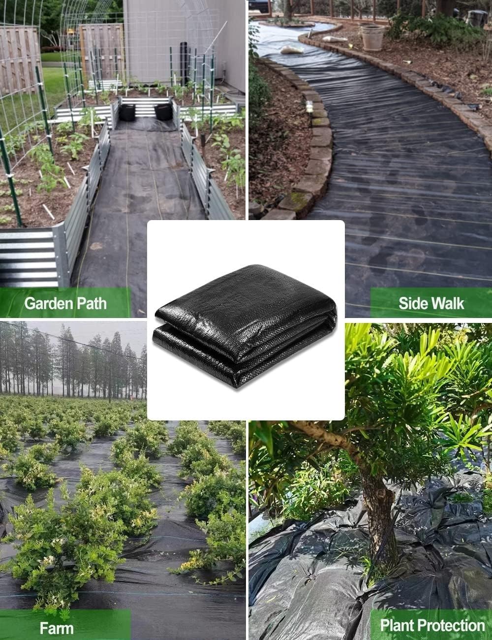 Membrana do zwalczania chwastów tkanina krajobrazowa bariera dla chwastów 90 g środek tłumiący do grządek ogrodowych i stawów wysokiej jakości plandeka 60 cm szerokości x 170 m długości do wyboru od