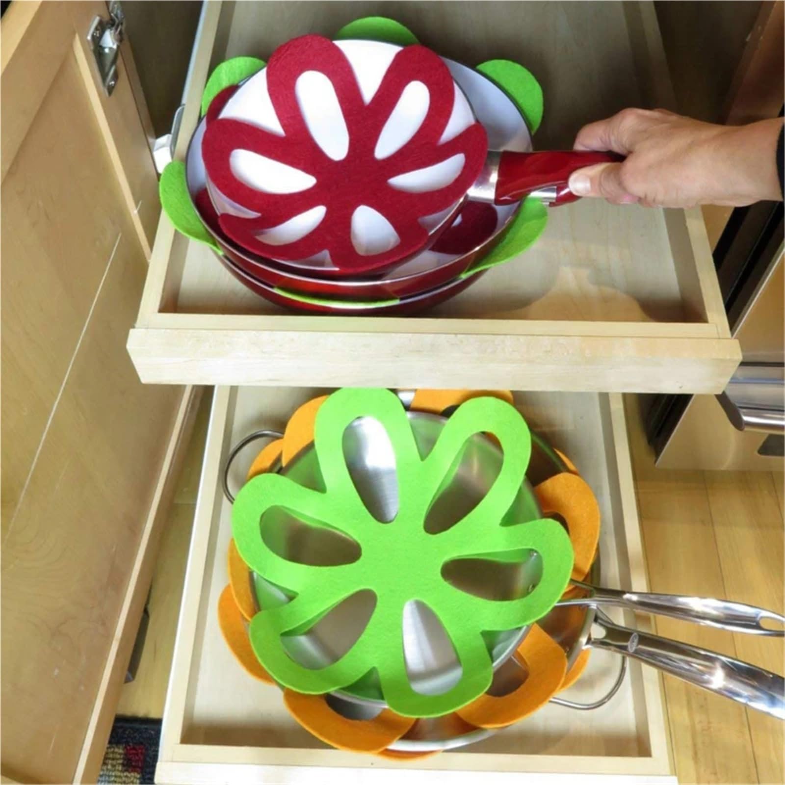 Almohadilla Aislante para Vajilla Juego de 6 Protectores for ollas y sartenes, separadores, apilables, Almohadillas separadoras, Almohadilla Aislante for vajilla para Platos Llanos