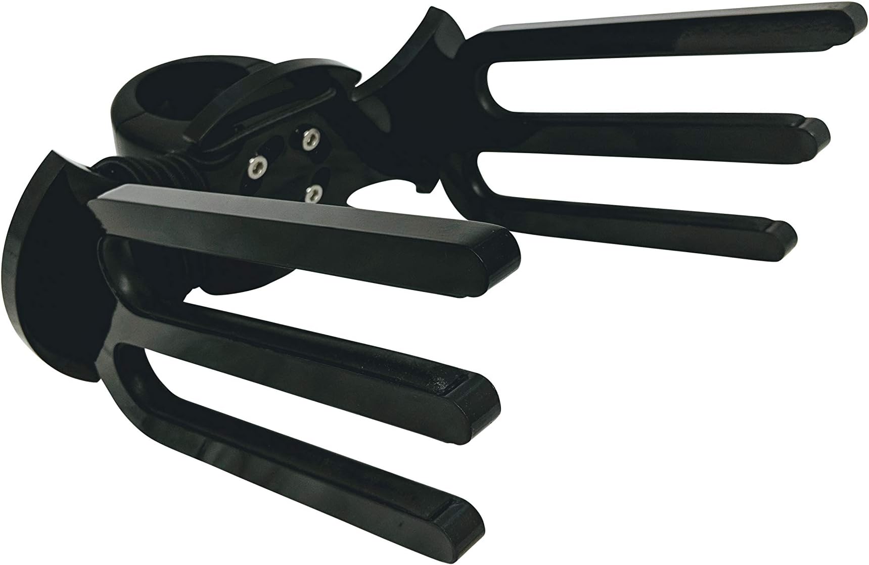 Krypt Towers Universal Swivel Wakeboard Tower Rack - Black 6061 Aluminum, Fits 2 Boards, Boat Tower Accessories, Secure Bungee, Rubber Inserts, Adjustable Clamp Sizes 1.75"–2.5"