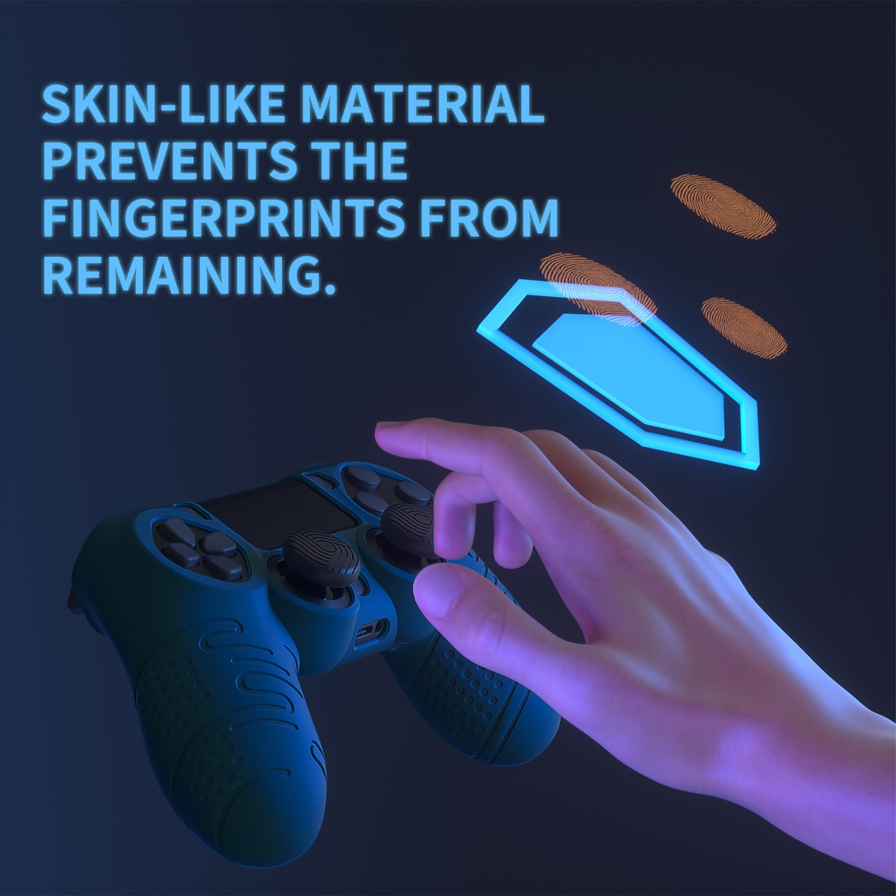 PlayVital Coque Protection pour ps4 Manette Housse,Controller Cover avec 2 Capuchon Joystick pour ps4 Slim Pro-Vert d'eau