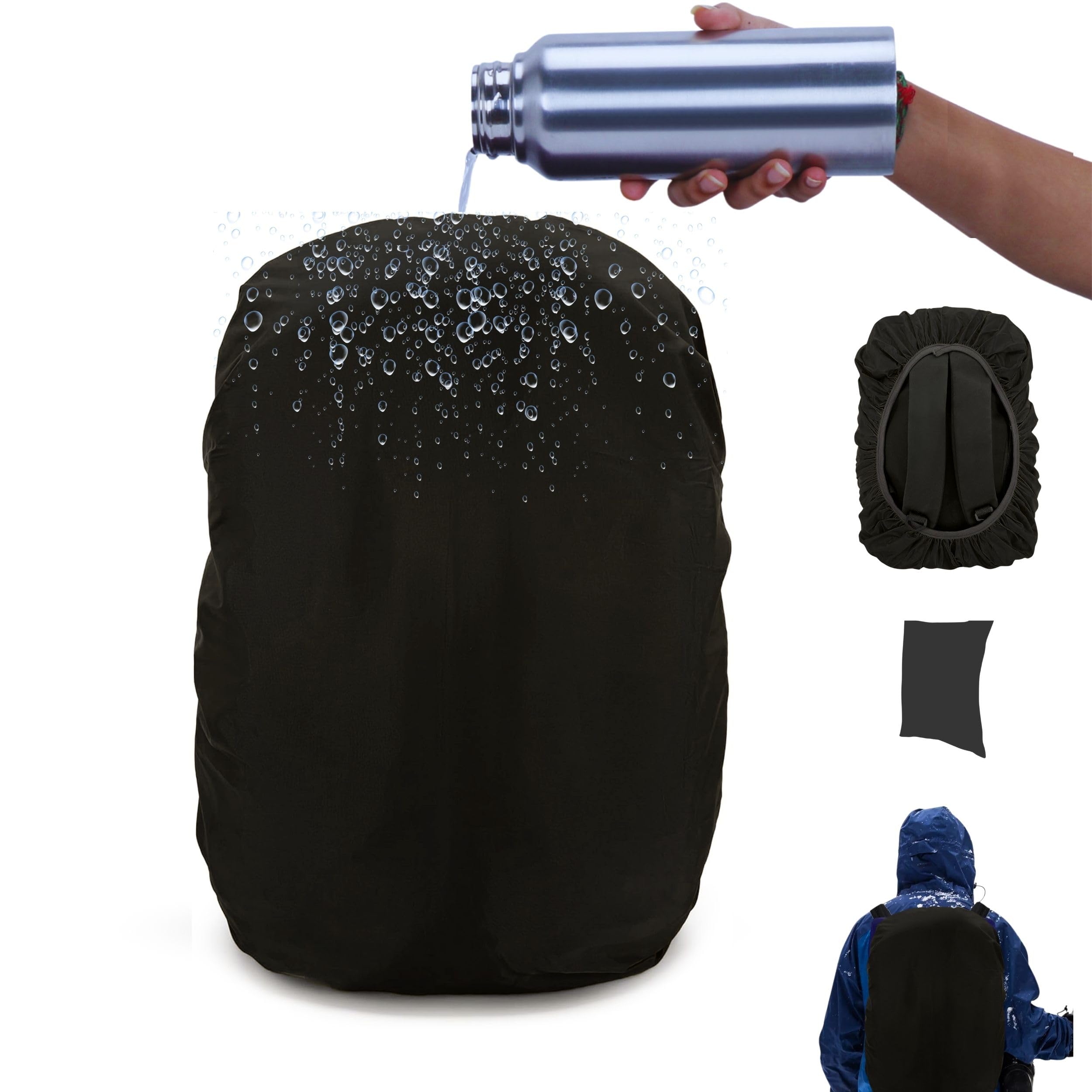 PHILLIN Rain Cover for Backpack| Backpack with Rain Cover | Dustproof Rain Cover Waterproof Bag | School Bag Rain Cover Waterproof, Bag Cover, Laptop Bag Cover Waterproof with Pouch 25-40 Litre- 1 Pc-image-41
