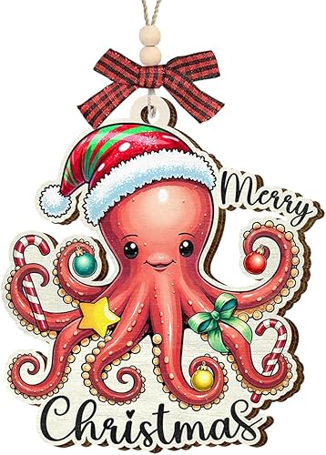 Adorno de pulpo 2025, regalos de pulpo para amigos, mujeres, compañeros de trabajo, regalos para amantes de los animales con temática oceánica para