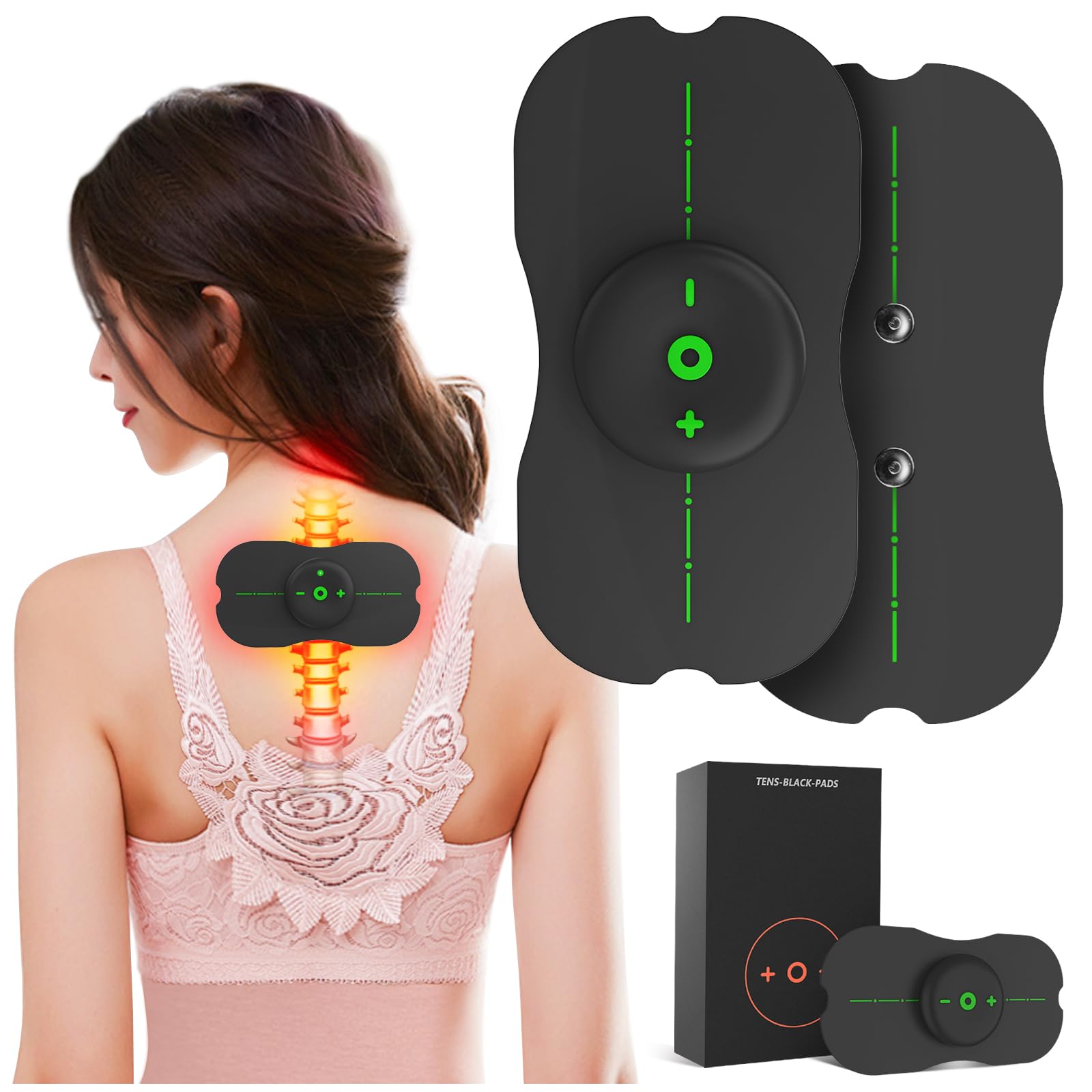 Intelligent Wireless TENS Unit Muscle Stimulator FSA or HSA Eligible Electronic Pulse Rechargeable Mini Body Massager Machine for Back Shoulder Leg Neck Pain Relief 5 Modes 10 Levels Adjustable