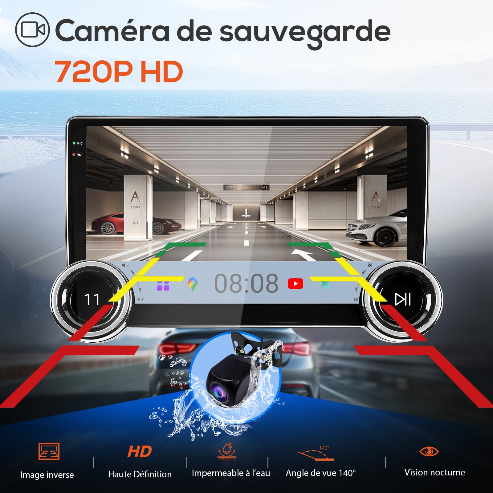 Haudio 2 Din Autoradio avec CarPlay Sans Fil et Android Auto, 10.1 Pouces Autoradio Bluetooth avec Caméra Arrière, Lien Miroir, AM/RDS/FM, Compatible avec Toutes les Voitures avec Double Bouton 2+64Go
