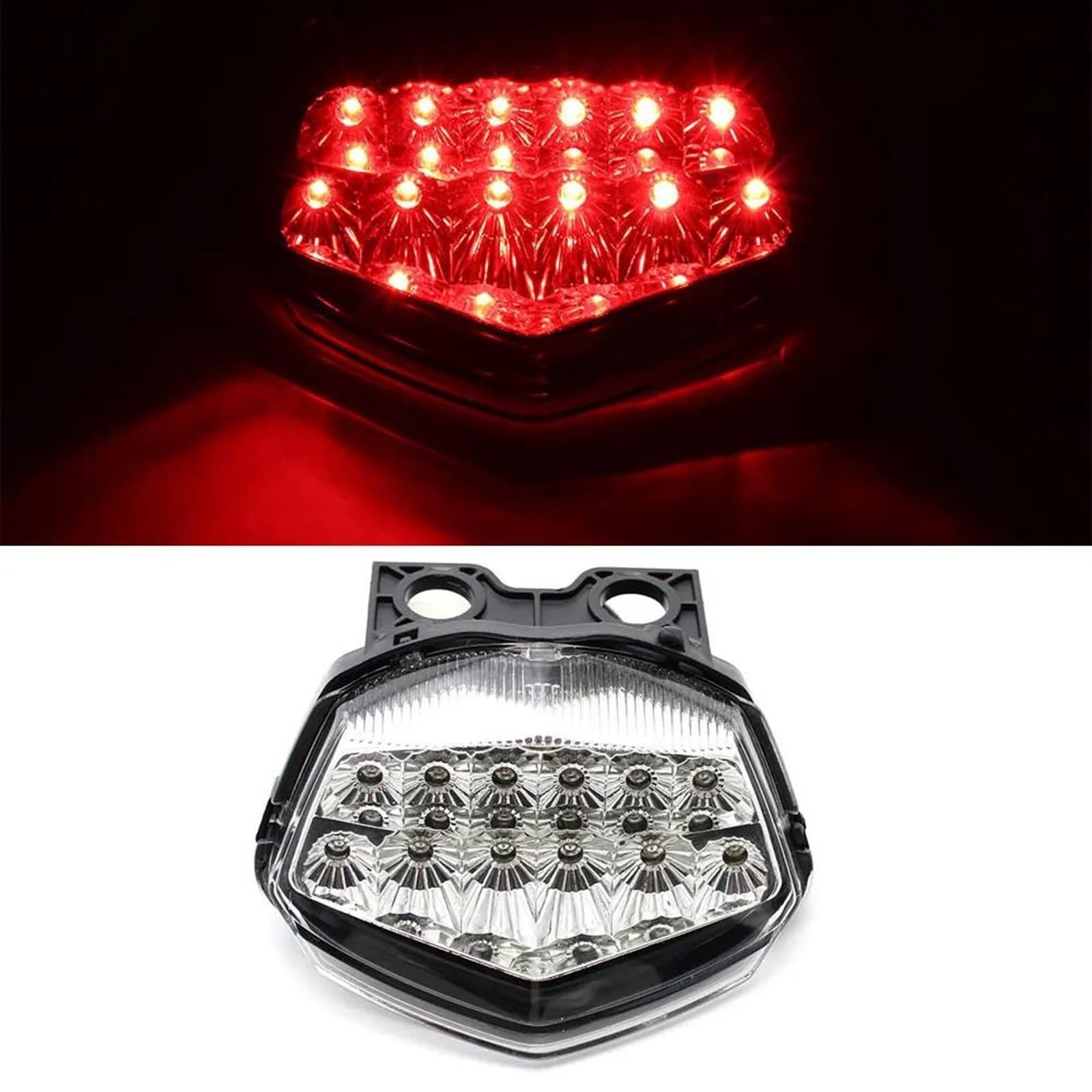 Feu Stop Feu Arrière Intégré pour Moto, Feux Stop, Clignotants, Indicateurs, Lampe pour K&awasaki pour Ninja 250 250R 2008-2012 Clignotants(Clair)