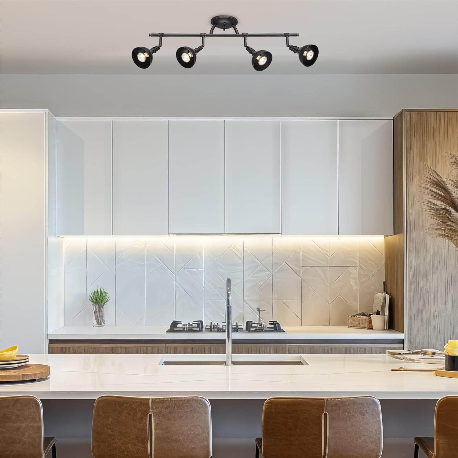 Kira Home Broadway 30" Industrial 4-Light Directional Track Lighting, Vintage Wall/Ceiling Light + Adjustable Heads, Oil Rubbed Bronze Finish