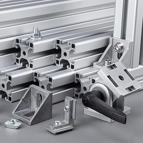 Miniatura 5 de uxcell 2 soportes de esquina de perfil de aluminio de ángulo de 135 grados, conectores de junta de esquina para la serie 2020 (blanco plateado)