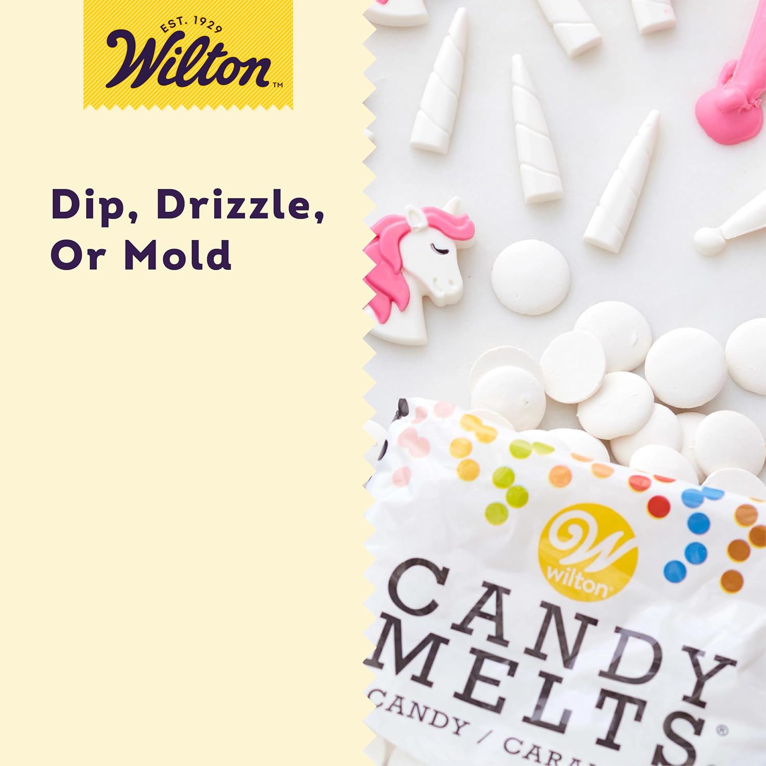 Wilton Melting Chocolate Bright White Candy Melts for Cake Pops Candy Making Chips Vanilla Flavored 12oz., Pack of 6