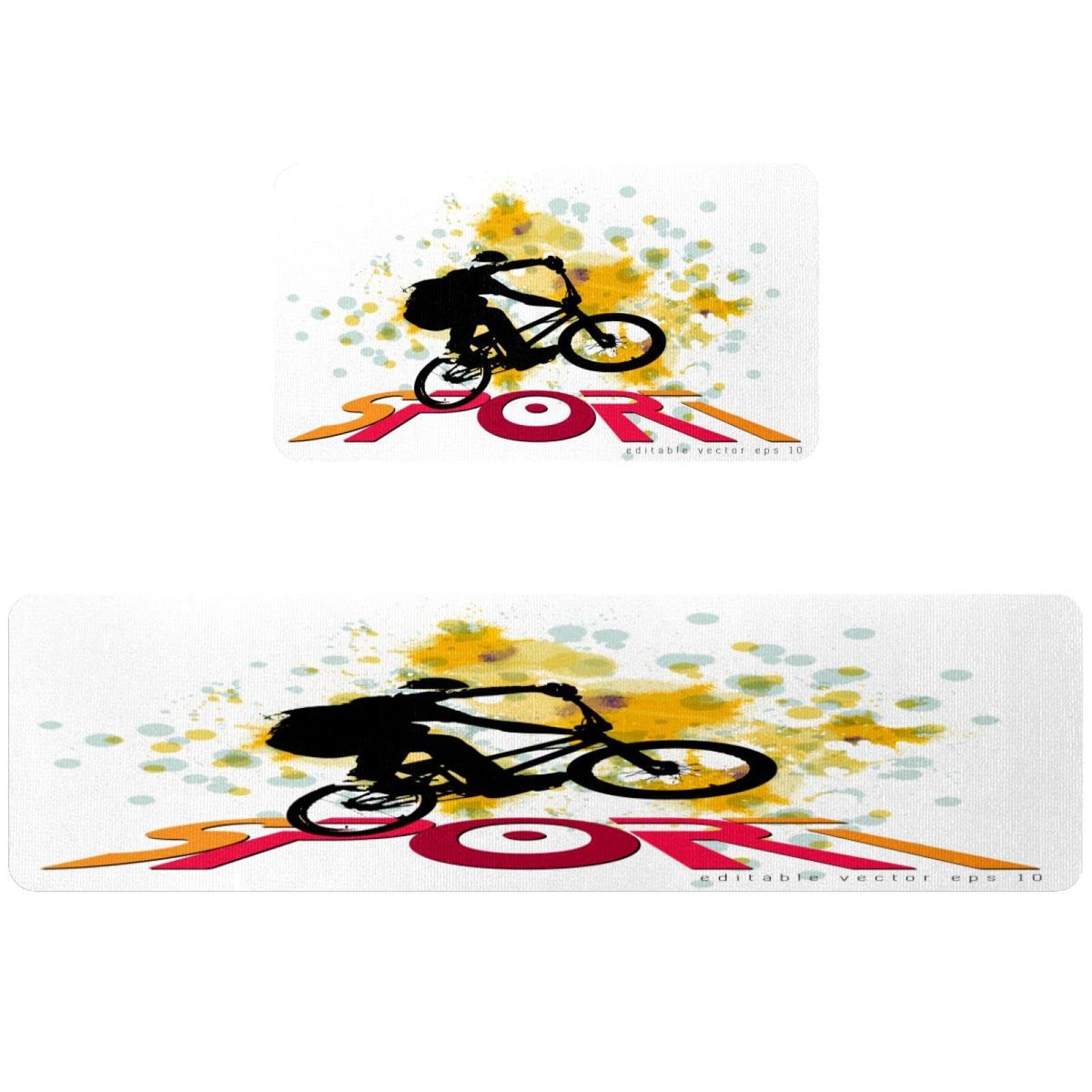 Tapis de cuisine motard sport pour éviter les glissades et retenir l'eau