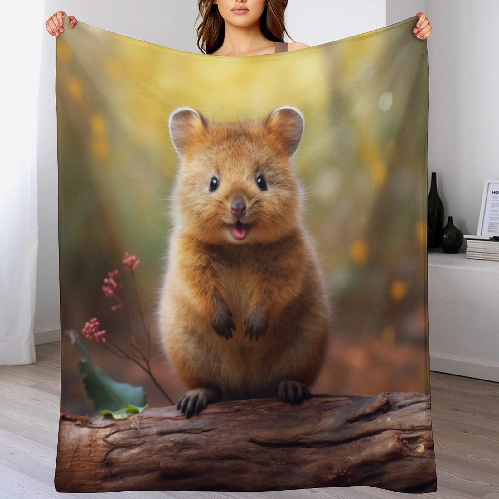 Couverture canapé hamster en flannel douce, le cadeau idéal pour le salon