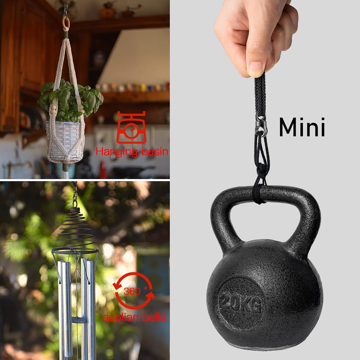 FEGVE Titanium Swivel Key Ring Connector, Mini Carabiner Keychain | 360° Rotatable Anti-Tangle Design, Ultra Lightweight High Load Bearing, for Keys Zipper Bag Pendant Jewelry Daily Carry