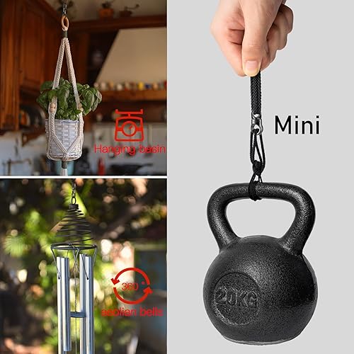 Miniatura 6 de FEGVE Llavero de titanio, llavero pequeño y resistente, mini llavero con conector para llaves