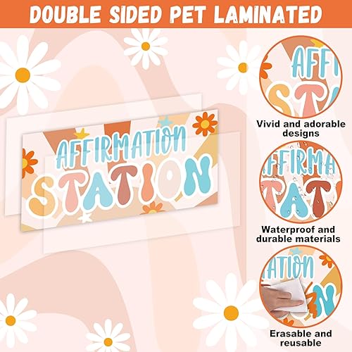 Miniatura 3 de Groovy Affirmation Station - Juego de tablones de anuncios para decoración de aula, estilo bohemio, retro, hippie, motivacionales, Groovy You Are