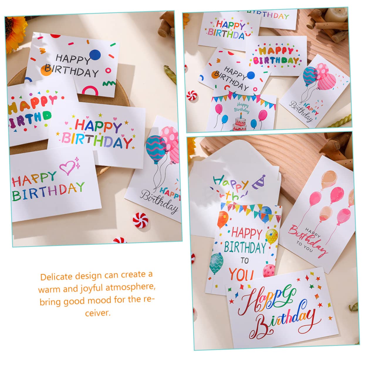 SHINEOFI 3 Set Di Biglietti Di Auguri Di Buon Compleanno Con Design Delicato Forniture Per Auguri Allingrosso 10 Pezzi * 3