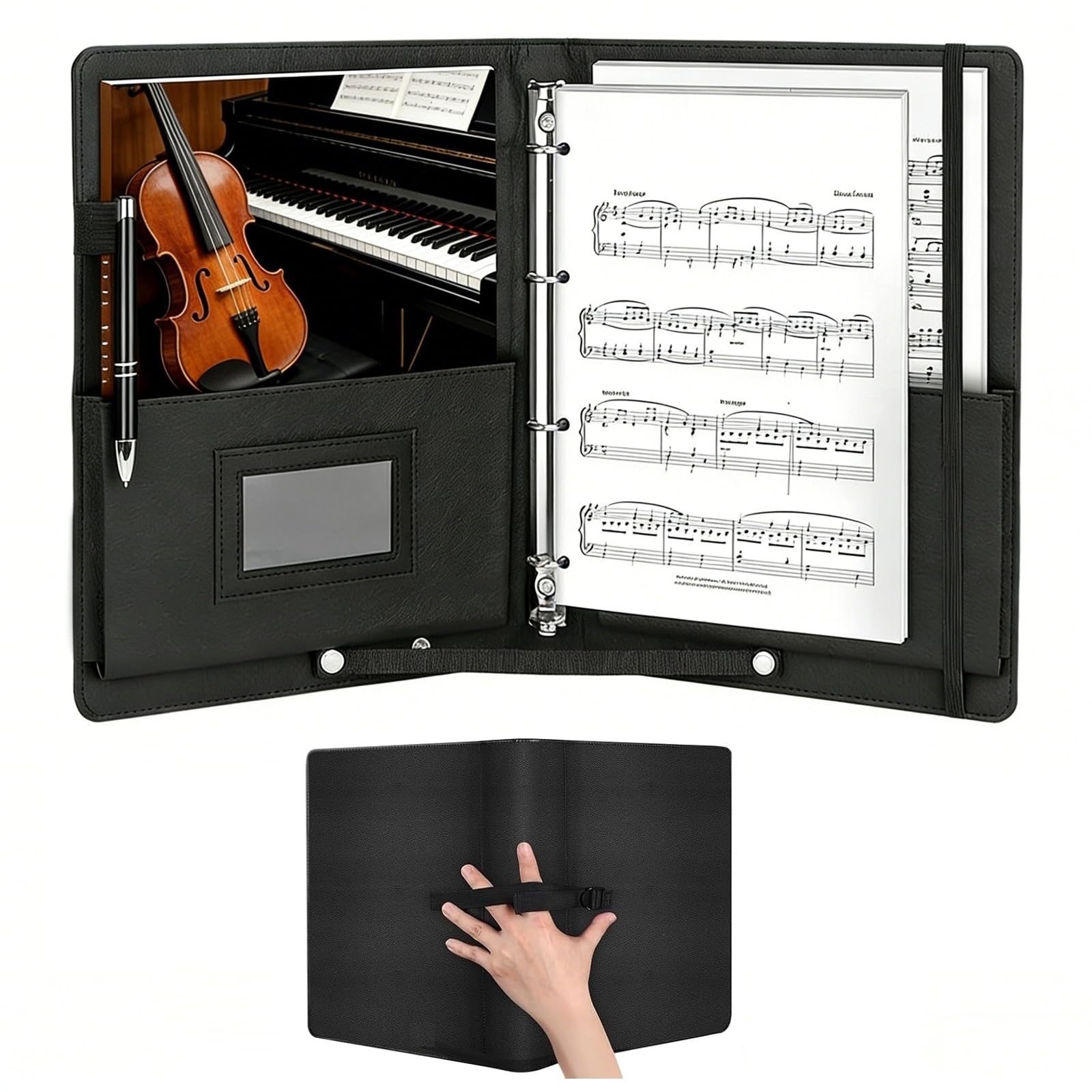 Classeur de partitions A4 en cuir synthétique finitions premium - 8