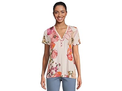 Johnny Was The Janie Favorite Short Sleeve Henley T-Shirts Women