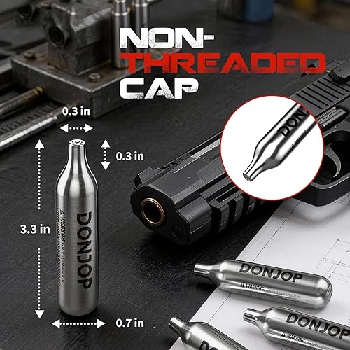 Miniatura 5 de Cartuchos de CO2 12G sin rosca, cartuchos de CO2 pistola BB, pistola BB de CO2, pistola de CO2 Airsoft y marcadores de paintball C02, ajuste cómodo