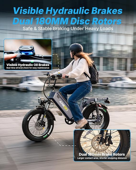 ANIIOKI eBikes for Adults, 200+ Miles Long Range Electric Bike, 28 MPH High Speed Commuting Ebikes, 48V 60AH Electric Bicycles