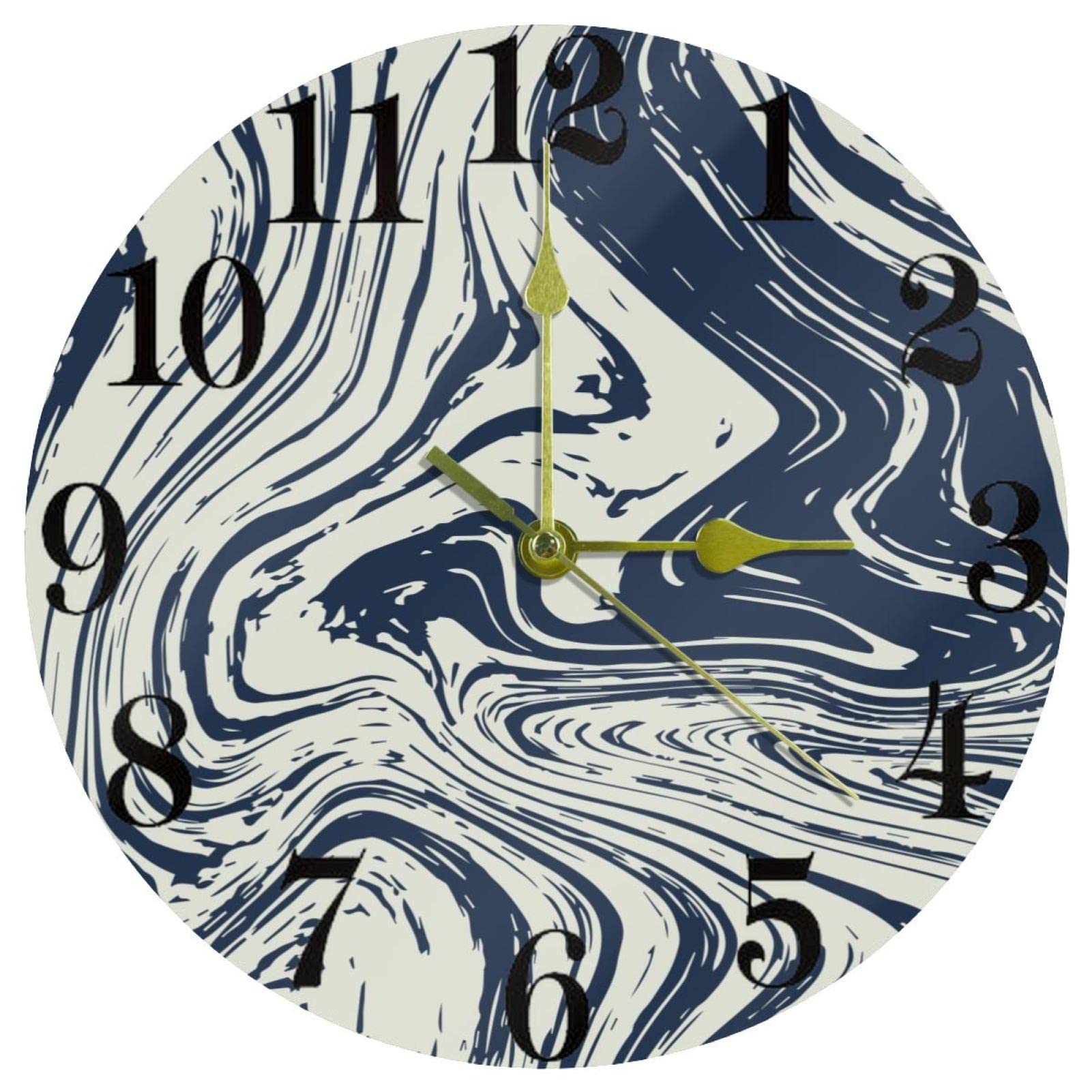 Horloge murale ronde bleu marine pour créer une ambiance zen chez soi