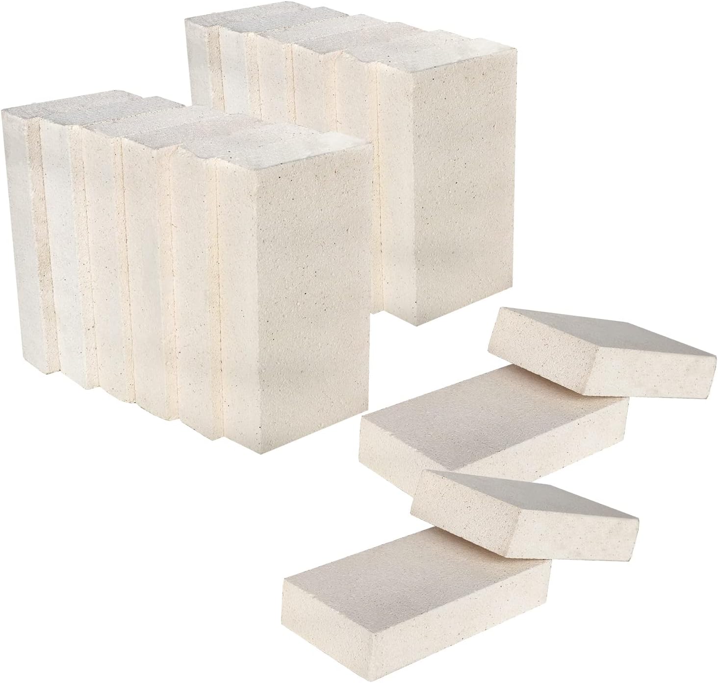 SIMOND STORE Insulating Fire Brick - 2500F Rated - 2-1/2" x 4-1/2" x 9" - Soft Fire Brick - Fire Bricks for Forge Pizza Oven Wood Stove Kiln Fireplace Fire Pit Jewelry Soldering Block - 16 Bricks