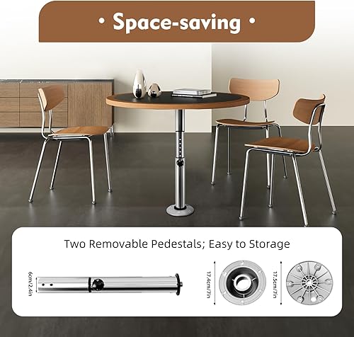 Miniatura 5 de Base de pedestal ajustable para mesa de caravana y autocaravana, base de pedestal de 22 a 28 pulgadas para RV y barco marino