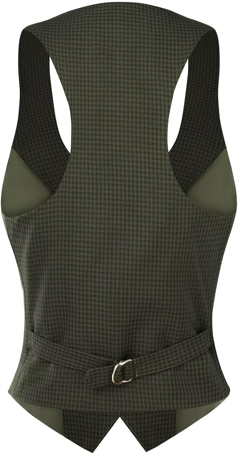 GRACE KARIN Women's Suit Vest Top, Dressy Casual Sleeveless Button Wasitcoat, Fromal Steampunk Blazer For Work Office - Image 2