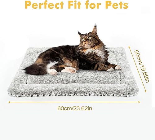 Miniatura 2 de Cama para gatos autocalentable Tapete de doble cara para mascotas de invierno, almohadilla de calentamiento de forro polar de felpa, diseño de capa