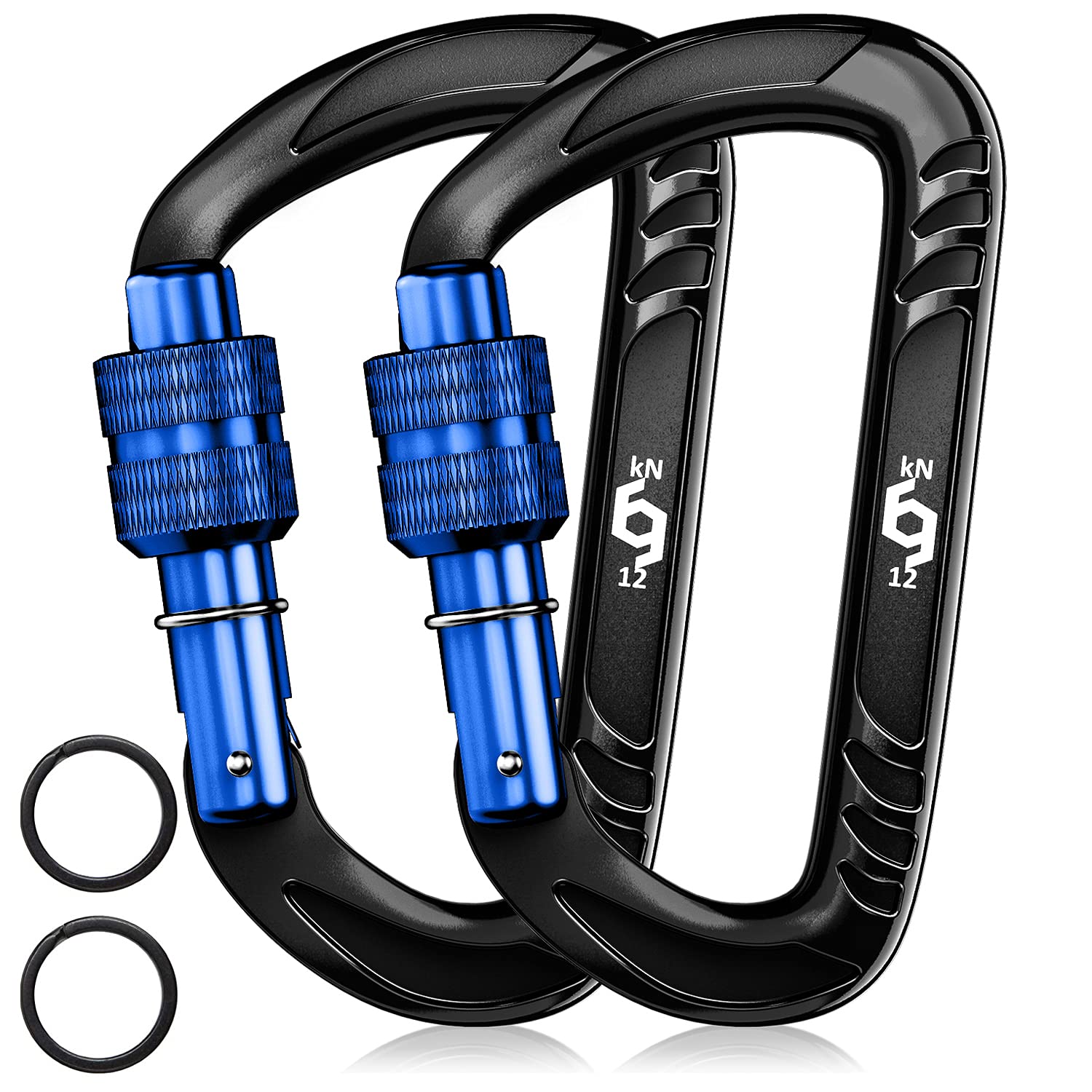 Rhino Produxs 12kN Heavy Duty Lightweight Carabiner Clips with Keyrings — image 1